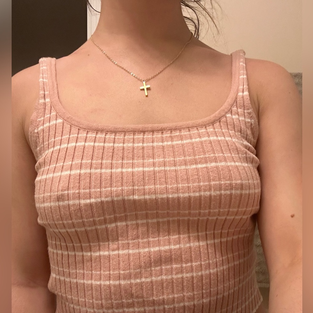small light pink and white strips shirt